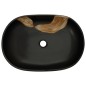 vidaXL Aufsatzwaschbecken Schwarz Oval 59x40x14 cm Keramik vidaXL Aufsatzwaschbecken Schwarz Oval 59x40x14 cm Keramik