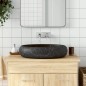 vidaXL Aufsatzwaschbecken Schwarz Oval 59x40x15 cm Keramik vidaXL Aufsatzwaschbecken Schwarz Oval 59x40x15 cm Keramik