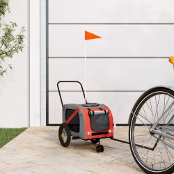 vidaXL Fahrradanhänger Hunde Orange und Schwarz Oxford-Gewebe & Eisen