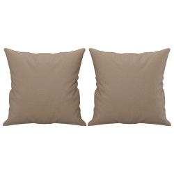 vidaXL Zierkissen 2 Stk. Cappuccino-Braun 40x40 cm Kunstleder