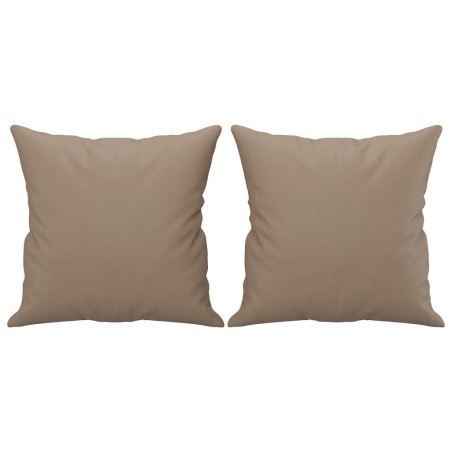 vidaXL Zierkissen 2 Stk. Cappuccino-Braun 40x40 cm Kunstleder