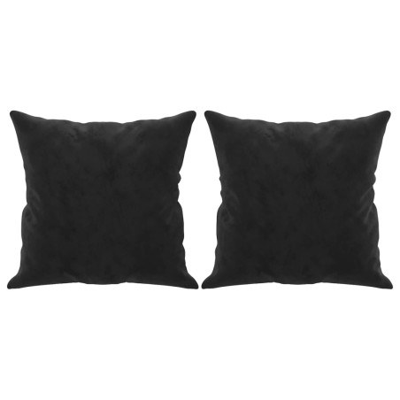 vidaXL Zierkissen 2 Stk. Schwarz 40x40 cm Samt