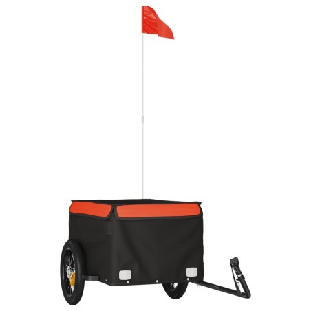 vidaXL Lastenanhänger für Fahrrad Schwarz und Orange 30 kg Eisen