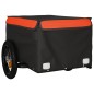 vidaXL Lastenanhänger für Fahrrad Schwarz und Orange 30 kg Eisen vidaXL Lastenanhänger für Fahrrad Schwarz und Orange 30 kg Eisen