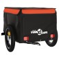 vidaXL Lastenanhänger für Fahrrad Schwarz und Orange 30 kg Eisen vidaXL Lastenanhänger für Fahrrad Schwarz und Orange 30 kg Eisen