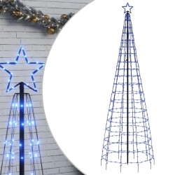 vidaXL LED-Weihnachtsbaum mit Erdspießen 570 LEDs Blau 300 cm