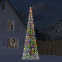 vidaXL LED-Weihnachtsbaum für Fahnenmast 1534 LEDs Mehrfarbig 500 cm