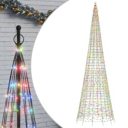 vidaXL LED-Weihnachtsbaum für Fahnenmast 1534 LEDs Mehrfarbig 500 cm