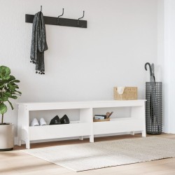 vidaXL Flurbank Weiß 160x28x45 cm Massivholz Kiefer