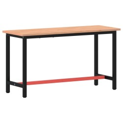 vidaXL Werkbank 150x55x81,5 cm Massivholz Buche und Metall