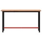 vidaXL Werkbank 150x55x81,5 cm Massivholz Buche und Metall vidaXL Werkbank 150x55x81,5 cm Massivholz Buche und Metall