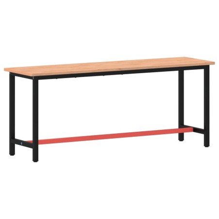vidaXL Werkbank 200x55x81,5 cm Massivholz Buche und Metall