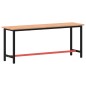 vidaXL Werkbank 200x55x81,5 cm Massivholz Buche und Metall vidaXL Werkbank 200x55x81,5 cm Massivholz Buche und Metall