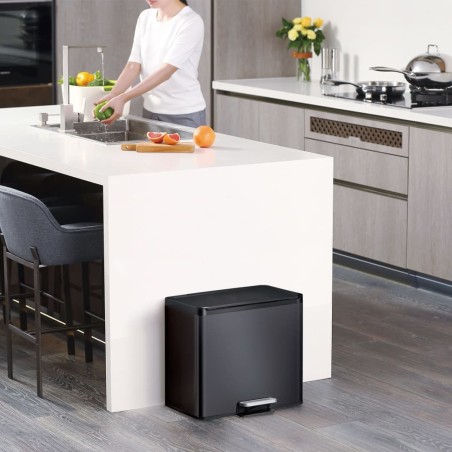 EKO Tretmülleimer Essential 2x15 L Schwarz