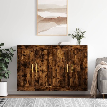 vidaXL Wandschränke 2 Stk. Räuchereiche Holzwerkstoff