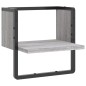 vidaXL Wandregal mit Stange Grau Sonoma 30x25x30 cm vidaXL Wandregal mit Stange Grau Sonoma 30x25x30 cm