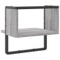 vidaXL Wandregal mit Stange Grau Sonoma 30x25x30 cm vidaXL Wandregal mit Stange Grau Sonoma 30x25x30 cm