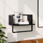 vidaXL Wandregal mit Stange Schwarz 40x25x30 cm vidaXL Wandregal mit Stange Schwarz 40x25x30 cm