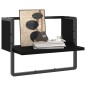 vidaXL Wandregal mit Stange Schwarz 40x25x30 cm vidaXL Wandregal mit Stange Schwarz 40x25x30 cm