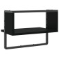 vidaXL Wandregal mit Stange Schwarz 40x25x30 cm vidaXL Wandregal mit Stange Schwarz 40x25x30 cm