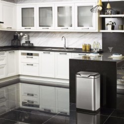 EKO Mülleimer mit Touch-Deckel Pro 2x20 L Mattsilber