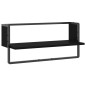 vidaXL Wandregal mit Stange Schwarz 65x25x30 cm vidaXL Wandregal mit Stange Schwarz 65x25x30 cm