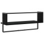 vidaXL Wandregal mit Stange Schwarz 65x25x30 cm vidaXL Wandregal mit Stange Schwarz 65x25x30 cm