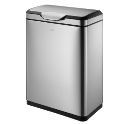 EKO Mülleimer mit Touch-Deckel Pro 2x20 L Mattsilber