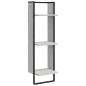 vidaXL Wandregal 3 Fächer Grau Sonoma 30x25x100 cm Holzwerkstoff vidaXL Wandregal 3 Fächer Grau Sonoma 30x25x100 cm Holzwerkstoff