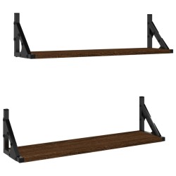vidaXL Wandregale 2 Stk. Braun Eichen-Optik 60x15x15,5 cm