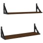 vidaXL Wandregale 2 Stk. Braun Eichen-Optik 60x15x15,5 cm vidaXL Wandregale 2 Stk. Braun Eichen-Optik 60x15x15,5 cm