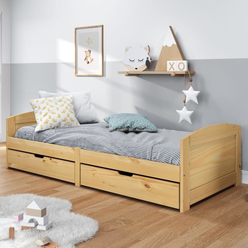 vidaXL Tagesbett mit 2 Schubladen IRUN 90x200 cm Massivholz Kiefer vidaXL Tagesbett mit 2 Schubladen IRUN 90x200 cm Massivholz Kiefer