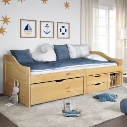 vidaXL Tagesbett mit 3 Schubladen IRUN 90x200 cm Massivholz Kiefer