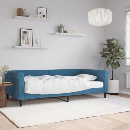 vidaXL Tagesbett mit Matratze Blau 100x200 cm Samt