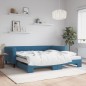 vidaXL Tagesbett Ausziehbar mit Matratzen Blau 100x200 cm Samt vidaXL Tagesbett Ausziehbar mit Matratzen Blau 100x200 cm Samt