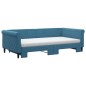 vidaXL Tagesbett Ausziehbar mit Matratzen Blau 100x200 cm Samt vidaXL Tagesbett Ausziehbar mit Matratzen Blau 100x200 cm Samt