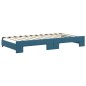 vidaXL Tagesbett Ausziehbar mit Matratzen Blau 100x200 cm Samt vidaXL Tagesbett Ausziehbar mit Matratzen Blau 100x200 cm Samt