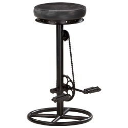 vidaXL Barhocker 2 Stk. Schwarz Echtes Ziegenleder 