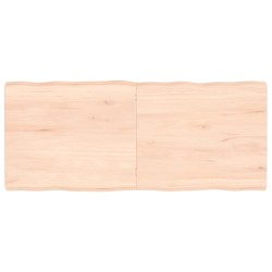 vidaXL Tischplatte 140x60x6 cm Massivholz Eiche Unbehandelt Baumkante