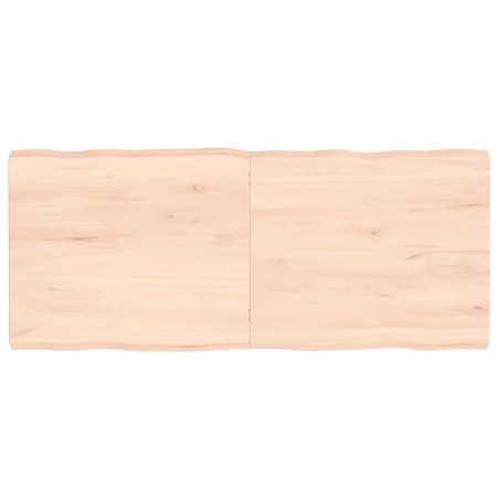 vidaXL Tischplatte 140x60x6 cm Massivholz Eiche Unbehandelt Baumkante