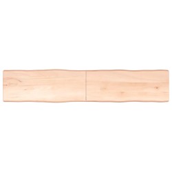 vidaXL Tischplatte 200x40x6 cm Massivholz Eiche Unbehandelt Baumkante