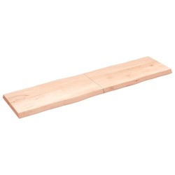 vidaXL Tischplatte 200x50x6 cm Massivholz Eiche Unbehandelt Baumkante