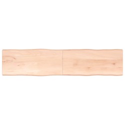 vidaXL Tischplatte 220x50x4 cm Massivholz Eiche Unbehandelt Baumkante