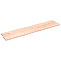 vidaXL Tischplatte 220x50x4 cm Massivholz Eiche Unbehandelt Baumkante