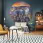 WallArt Fototapete Skyline by Night Rund 190 cm WallArt Fototapete Skyline by Night Rund 190 cm