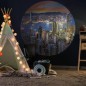 WallArt Fototapete Skyline by Night Rund 190 cm WallArt Fototapete Skyline by Night Rund 190 cm