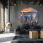 WallArt Fototapete Skyline by Night Rund 190 cm WallArt Fototapete Skyline by Night Rund 190 cm