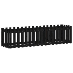 vidaXL Hochbeet Latten-Design Schwarz 200x50x50 cm Massivholz Kiefer