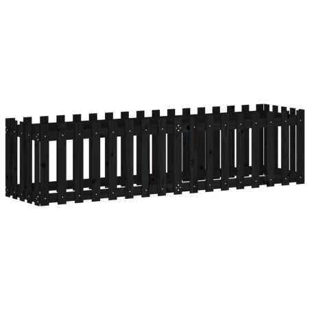 vidaXL Hochbeet Latten-Design Schwarz 200x50x50 cm Massivholz Kiefer
