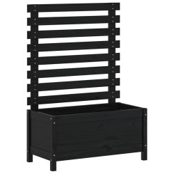 vidaXL Pflanzkübel Rankhilfe Schwarz 79x39,5x114 cm Massivholz Kiefer